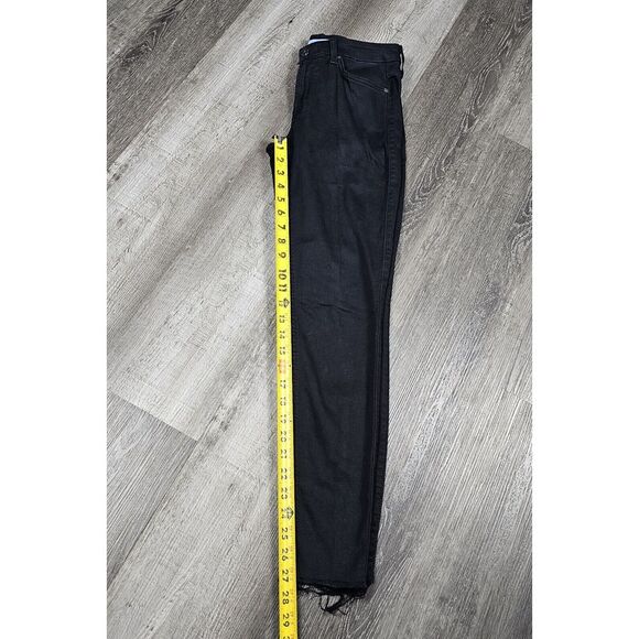 7 For All Mankind Bair The Ankle Skinny Jeans Womens Size 28 Black Stretch - Picture 12 of 12